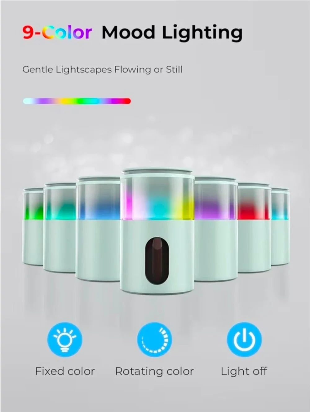 Waterless Essential Oil Diffuser: 9 Colors LED Scent Diffuser NEW